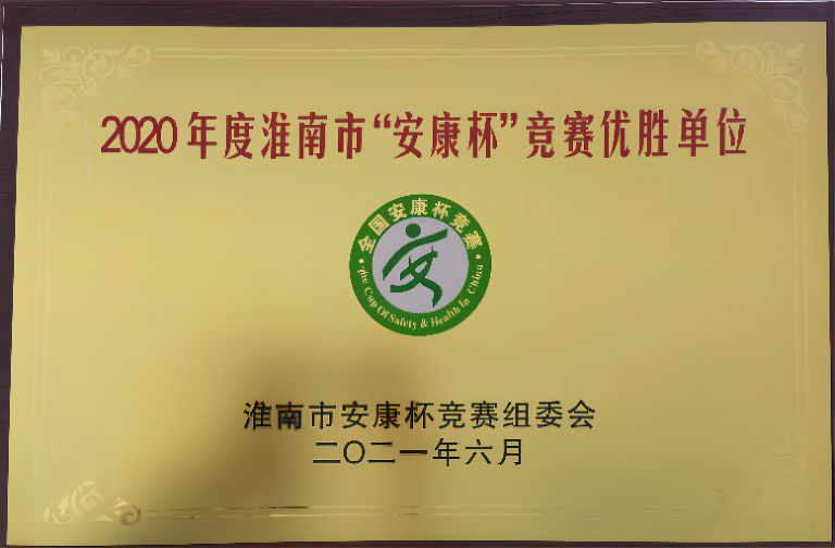 2020年度淮南市“安康杯”競賽優勝單位